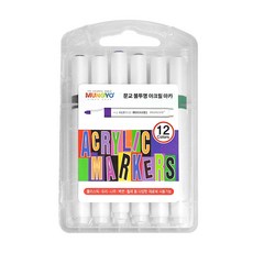 문교 문교 아크릴 마카 불투명 아크릴마카 12색세트 (MAMS-12A)