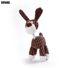 DFMEI 寵物玩具耐咬貓狗毛絨玩具狗狗咬不爛磨牙發聲驢小狗, 1個, 咖啡