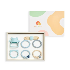 CHIC BASICS 寶寶矽膠固齒器玩具套裝，多款造型，安全材質，舒緩長牙不適, 藍色, 1套, 固齒器