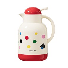 Jeko & Jeko 保溫壺 家用辦公室用 2L 大容量 變色玻璃內膽, 波點貓貓, 1個, 1.3L