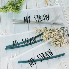 Nopackage Project 휴대용 빨대 케이스 파우치 개방형