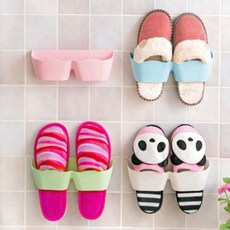 EENH 벽부착 슬리퍼 거치대 욕실화거치대 현관 실내화걸이 욕실실내화거치대 거실실내화거치대 거실화정리대, 블랙, 1개