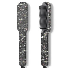 TYMO 헤어 스트레이트너 브러시용 블링 커버 링 빗용 글리터 라인스톤 데칼 긁힘 방지 충격 방진 여행용 보호 케이스(블랙)100762, TYMO 헤어 스트레이트너 브러시용 블링 커버, 링 빗