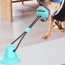 니즈플리 돌기모양 흡착식 강아지사료볼 강아지이갈이장난감 강아지간식공 대형견터그놀이 고양이간식볼, 하늘색