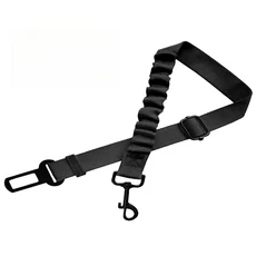 하이큐티 강아지 안전벨트 충격방지 차량용 애견 고탄력 튼튼한 벨트, 2개, 블랙