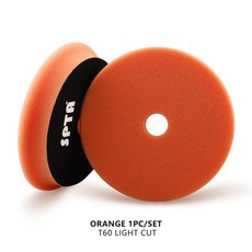 무선광택기 자동차연마기 광택패드 SPTA 5 인치 125mm/6 150mm 자동차 스폰지 버핑 연마 패드 광택 버프 DA/RO/GA 버퍼 폴리셔용 싱글, [02] 1 Orange Medium Cut, [03] 6 Inch Backer, 1개