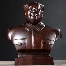 黑檀木 毛主席 半身雕像 擺件, 如圖所示, 1個