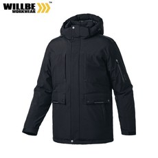 윌비 블랙 후드 웰론점퍼 작업복 작업복점퍼 회사단체복 CT135
