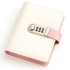 레더스 비밀번호 일기장 잠금 자물쇠 다이어리, 파우더핑크, 1개