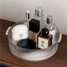 리뷰검증템 루시아이 플리츠 회전 화장품 정리함, 투명, 1개