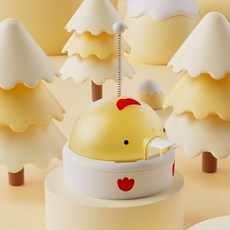寵物漏食器轉盤互動玩具 逗貓棒解悶神器 凍乾發射器, 1個, 小鸡款黄色