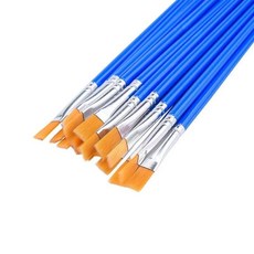 SLEK 勾線筆水彩扁頭尼龍排線筆描線筆套裝，美術美甲描邊細毛筆，尼龍材質，多尺寸套裝組合, 200支平頭筆（廠家直銷）, 1個