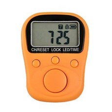 전자 손가락 카운터 핸드 카운터 클리커 디지털 손가락 카운터 7 채널, Orange