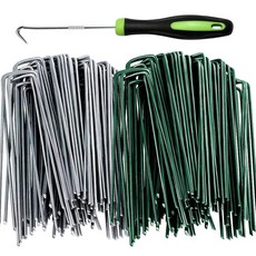 15.2cm(6인치) 50팩 아연 도금 조경 스테이플 정원 말뚝 Toylin U자형 텐트 조경용 그라운드 스테이크 잡초 장벽 원단 고정 펜스