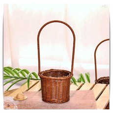 브라운 손잡이 바구니 [작은원통], 1개