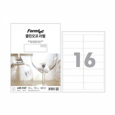 [폼텍]클린오프라벨(LDR-310710매16칸), 단품