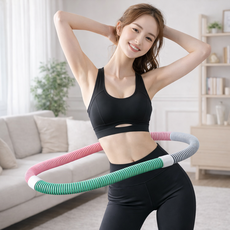 나노엘리 허리마사지 간편보관 다이어트 훌라후프, 핑크계열