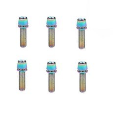 6pcs 자전거 핸들 바 나사 멀티 컬러 스테인레스 스틸 M5 18MM MTB 도로 줄기 라이저 볼트, Multicolor