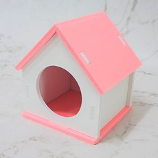 조립식 포맥스 지붕 은신처 크레스티드 게코 도마뱀 파충류 소동물 사육장 꾸미기 인테리어 반짝CR, 1개, 분홍