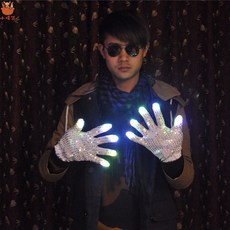 LED燈邁剋傑剋遜舞臺表演亮片反光手套 萬聖節聖誕節氣氛髮光手套 台灣出貨