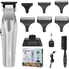 KEMEI 3023-702 헤어 & 수염 트리머 풀 메탈 바디 이 용 9000RPM 제로 갭 LED 디스플레이가 장착된 전문 클리퍼 세라믹 DLC 블레이드, KEMEI 3023-702 헤어 & 수염 트리머 풀 메