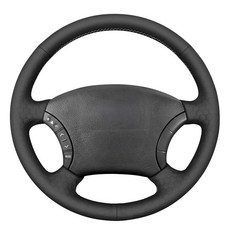 MEWANT 토요타 랜드 크루저 핸드 바느질 핸들 커버 랩 토요타 랜드 크루저 프라도 120 2004-2009 랜드 크루저 1995-2007 타코마 2005-2011 / 4러너, 3개의 조인트: 육각형 블랙 가죽 및 그레이 스레드