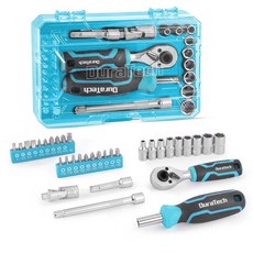 DURATECH 1/4인치 드라이브 라쳇 소켓 비트 34종 세트, 1세트, 34PCS