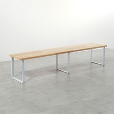 원목 화분 다이 진열대 240x1200mm 높이25cm, 1단, 고무나무상판(화이트받침)