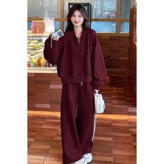 胖MM特大碼運動套裝：寬鬆衛衣+高腰闊腿褲，春秋休閒兩件套，舒適顯瘦