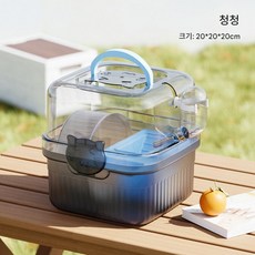 햄스터 케이지 아웃도어 케이지 애완 동물 휴대용 외출 케이지, 1개, 푸른 색