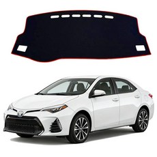 HEDAQI 토요타 코롤라 2007 2008 2009 2010 2012 2013용 대시 커버 대시보드 커버 매트 맞춤형 2007-2013용 보호 액세서리 레드 엣지 1822, Corolla 2014-2018 레드 엣지