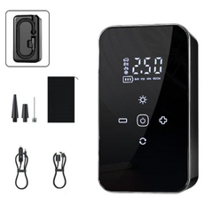 HELLOLEIBOO 휴대용 보조배터리 겸용 무선 멀티 에어펌프, 1개, 블랙