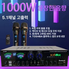 Haeif 블루투스앰프 1000W 5채널 전력 카페 매, AV-555HD 광섬유 동축형 B, 기본 모델명/품번