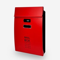세이크린 라피네 우체통 고급 철제 비밀번호 우편함, 레드