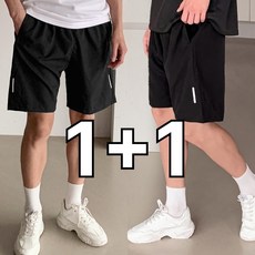 핏노블 2P 남자 반바지 5부 여름용 트레이닝 밴딩 팬츠 1+1