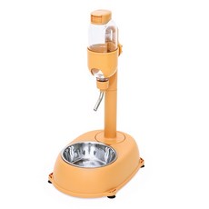 【DC寵物有發票】 寵物二合一飲水器 滾珠飲水器 懸掛水壺 不濕嘴飲水器 直立式飲水器 兔子飲水器 貓咪飲水器 A079, 2#活力橙, 1個