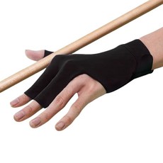 撞球手套 三指設計 高彈性萊卡 透氣防滑 撞球配件, 黑色, 1個