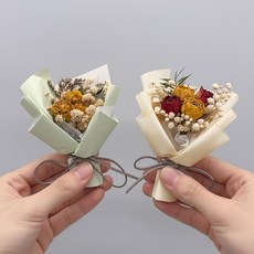 생활친구 납골당 성묘 미니 부착식 드라이플라워 조화, 1세트, 민트+레몬