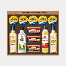 사조 추석 선물 세트 카놀라유 500ml 2병 올리고당 700g 1병 사과식초 500ml 1병 사조참치 85g 5캔 쟌슨빌 클래식 200g 3캔 설 선물 명절 세트 + 쇼핑백