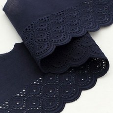 러버블 패턴 면자수레이스 180cm, 네이비, 1개