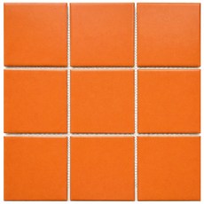 자기질 모자이크 타일 화장실 욕실 주방 베란다 벽타일 현관 97mm, 오렌지, 1개