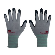 (극동) 한국쓰리엠 3M 슈퍼그립 100 코팅장갑 택배 포장 반코팅 NBR 안전 작업, 3개