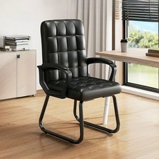 New World 가죽의자 사무실 공부용 틸팅기능 서재체어 사무용의자 A2, 블랙