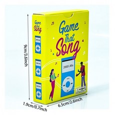 臺灣發貨-跨境英文game that song桌遊唱歌卡片遊戲卡跨境派對紙牌遊戲音樂, game that song黃, 1個