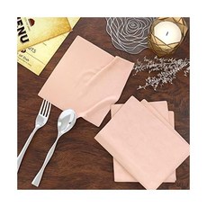 85 면 15 린넨 저녁 식탁보 12개 냅킨 세트 일상용 대형 부활절 특별 미터드 코너 사전 수축 뛰어난 흡수력 초극세사 품질 18x18인치세이지, 18" x 18" (4개 세트), 복숭아