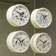 팀브로스 귀여운 디자인 욕실 흡착 방수 시계 벽시계, 토끼