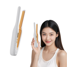 무선 뿌리 볼륨 고데기 12MM 판고데기, 화이트