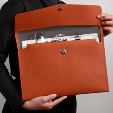 문서 파일보관 서류가방 클러치 파우치 A4, 브라운, 1개