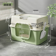 VANLUEE 全封閉貓砂盆超大號方形功能貓砂盆全封閉, 1個, 如圖所示(4344)