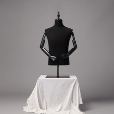 服裝模特道具男半身包佈人臺假人模特櫥窗展示陳列架人體模特架 服飾模特兒 假人模特兒 擺攤人檯模特兒 人形模特兒, 黑棉黑塑料手台式方板